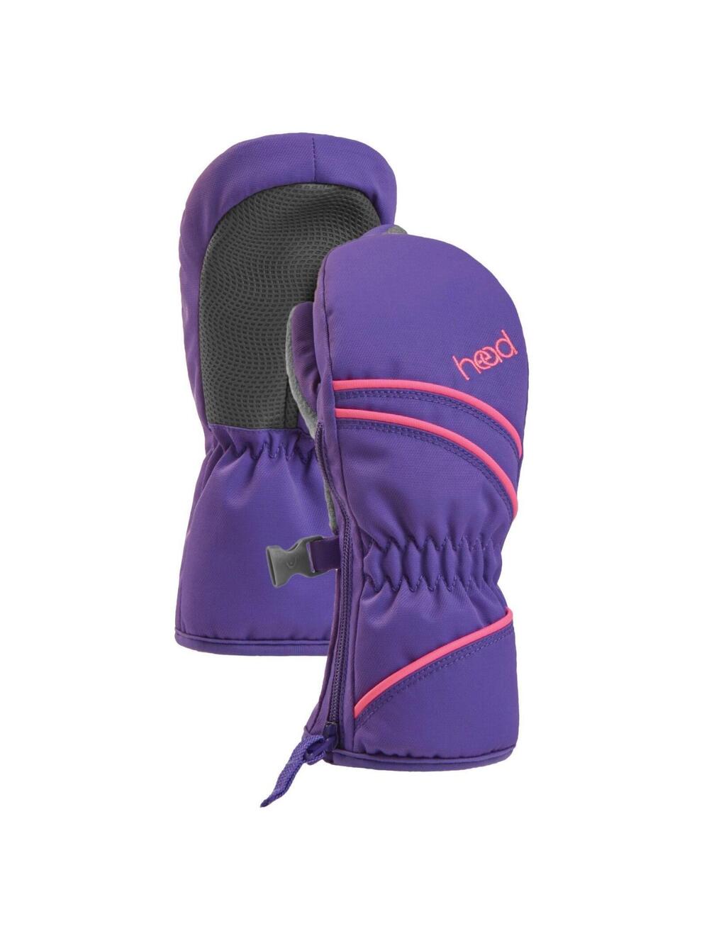 HEAD Jr. Ski Mittens - Insulated, Purple/Pink, Child Size Small - Ages 4 to 6